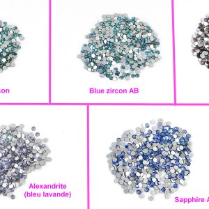 MIX-P-SS7-4 *** 50 strass Preciosa de dorso plano SS7 (2.20 mm) mezcla de 5 colores