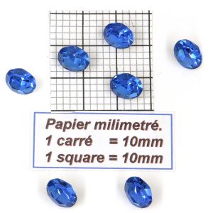 4100 10X8 SA - Piezas de cristal Swarovski ovaladas con fondo cónico 10x8MM SAPPHIRE