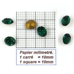 4120 12X10 E - Pieza de cristal Swarovski ovalada con fondo cónico 12X10MM EMERALD