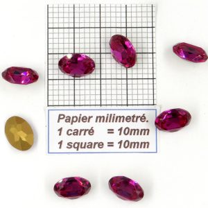 4120 14X10 F - Pieza de cristal Swarovski ovalada con fondo cónico 14X10MM FUCHSIA