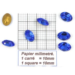 4120 14X10 SA - Pieza de cristal Swarovski ovalada con fondo cónico 14X10MM SAPPHIRE