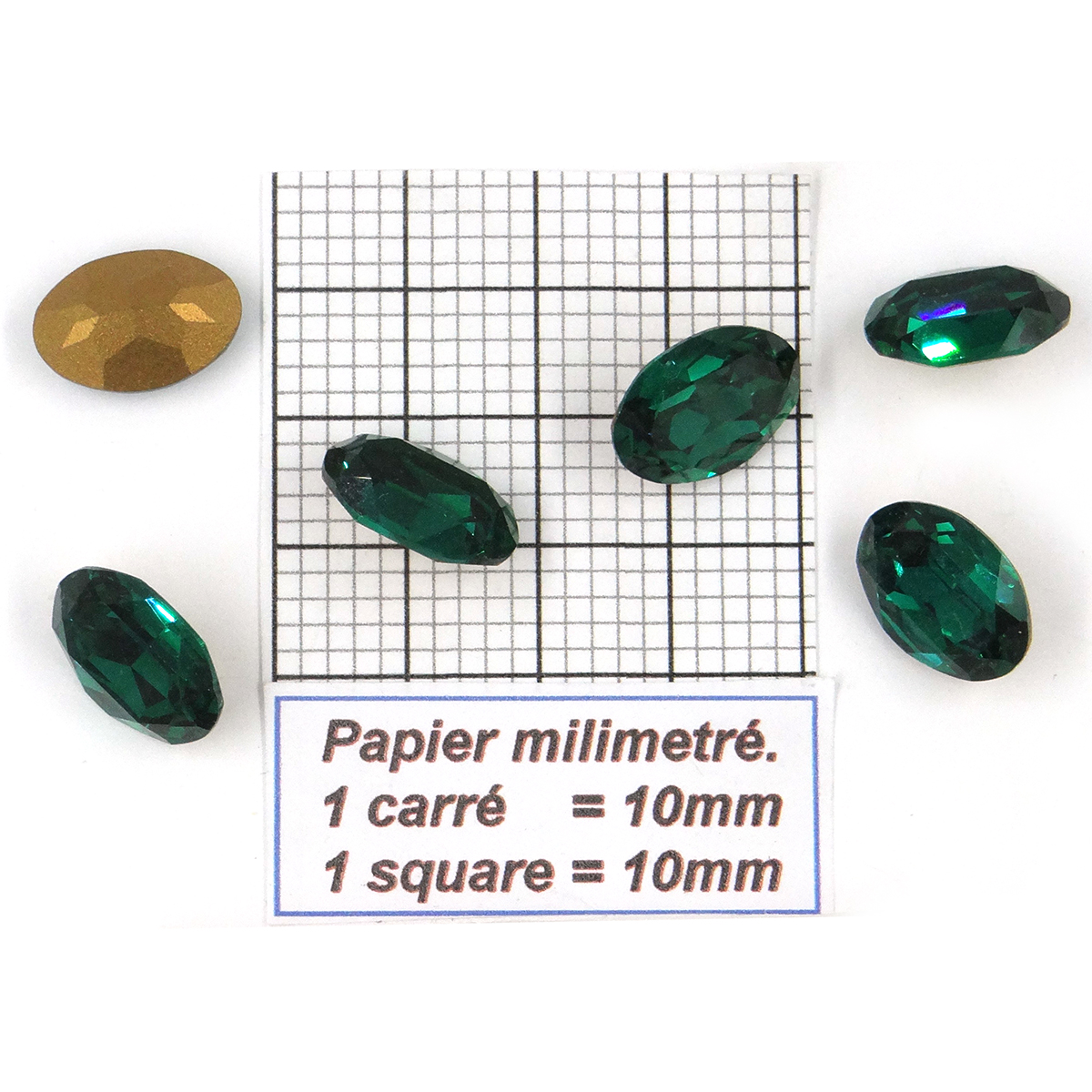 4120 16x11 E - Pieza de cristal Swarovski ovalada con fondo cónico 16x11MM EMERALD