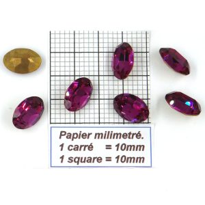 4120 16x11 F - Pieza de cristal Swarovski ovalada con fondo cónico 16x11MM FUCHSIA