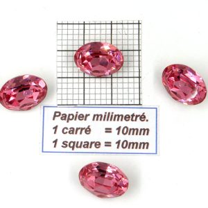 4120 18x13 R - Pieza de cristal Swarovski ovalada con fondo cónico 18X13MM ROSE