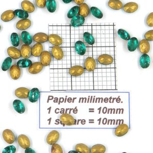 4300 7X5 E * Piedra de cristal Swarovski gota-pera con base cónica 7X5MM ESMERALDA