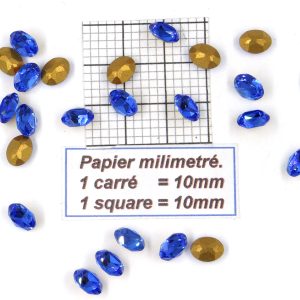 4120 8X6 SA - Pieza de cristal Swarovski ovalada con fondo cónico 8x6MM SAPPHIRE