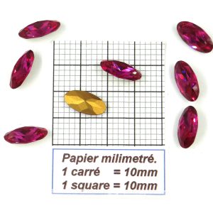 4123 16X8 F - Pieza de cristal Swarovski ovalada con fondo cónico 16x8MM FUCHSIA