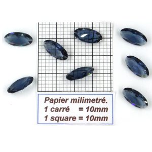 4123 16X8 M (u) - Pieza de cristal Swarovski ovalada con fondo cónico 16x8MM MONTANA sin recubrimiento (translúcido)