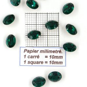 4140 12X10 E - 10/40/72 P edra de cristal Swarovski ovalada con fondo cónico 12X10MM ESMERALDA