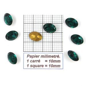 4140 14X10 E - 10/30/72/144 Piedra de cristal Swarovski ovalada con fondo cónico 14X10MM ESMERALDA
