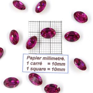 4140 14X10 F - 10/30/72 Piedra de cristal Swarovski ovalada con fondo cónico 14X10MM FUCSIA
