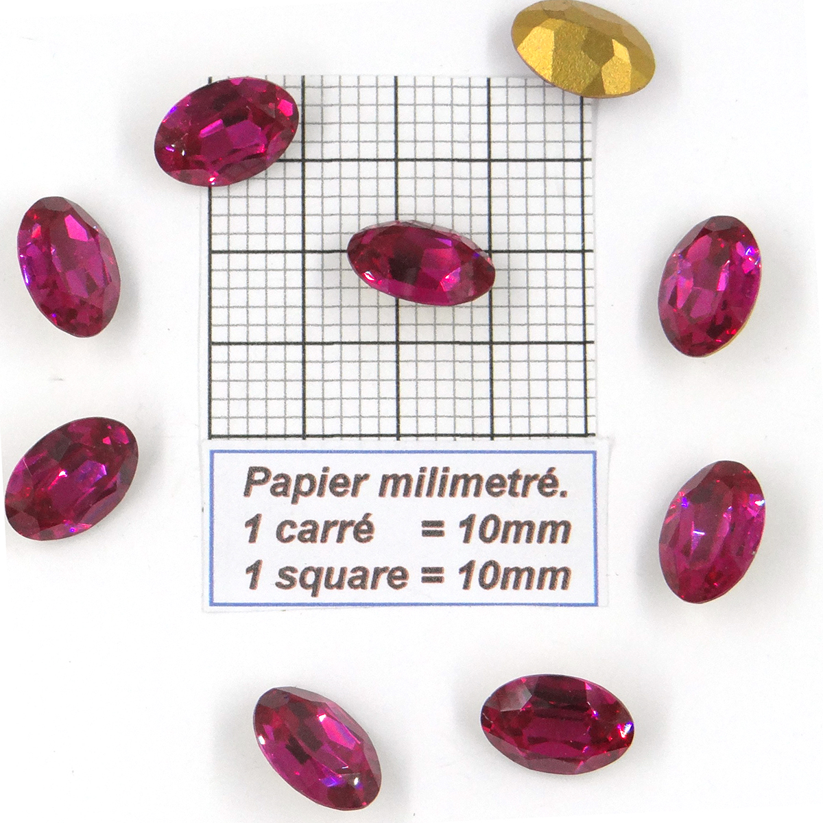 4140 16X11 F - 4/12/24 Swarovski crystal oval stone with conical back 16X11MM FUCHSIA