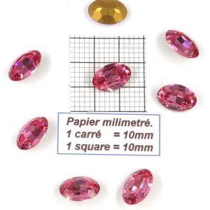 4140 16X11 R - 4/12/24 Piedra de cristal Swarovski ovalada con fondo cónico 16X11MM ROSA
