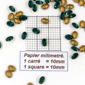 4140 7X5 E - 30/90/180 Piedra de cristal Swarovski ovalada con fondo cónico 7X5MM ESMERALDA