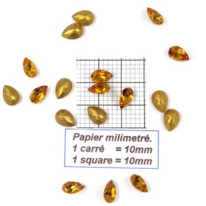 4320 10X7 T * 24/48/72 Piedra de cristal Swarovski gota-pera con base cónica 10X7MM TOPACIO