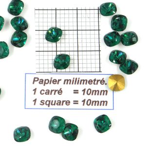 4470 8 E * 12/24/48 Piedra de cristal Swarovski con base cónica cuadrada-octogonal 8MM ESMERALDA