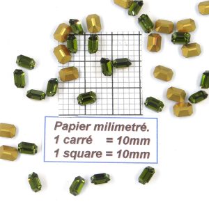 4600 7X5 O * 12/24/48/144 Piedra de cristal Swarovski octogonal con base cónica 7X5MM OLIVINA