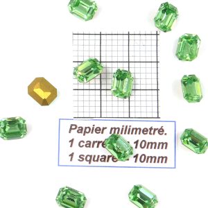 4610 10X8 P * 6/12/24 Piedra de cristal Swarovski octogonal con base cónica 10X8MM PERIDOTO