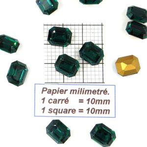 4610 12X10 E * 2/6/12 Piedra de cristal Swarovski octogonal con base cónica 12X10MM ESMERALDA