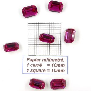 4610 14X10 F(u) * 2/6/12 Piedra de cristal Swarovski octogonal con base cónica 14X10MM FUCSIA sin revestimiento (translúcida)