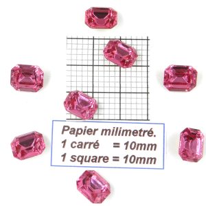 4610 12X10 R * 2/6/12 Piedra de cristal Swarovski octogonal con base cónica 12X10MM ROSA