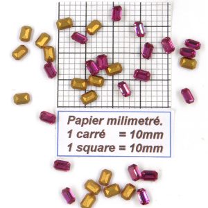 4610 6X4 F * 24/48/72/360  Piedra de cristal Swarovski octogonal con base cónica 6x4MM FUCSIA