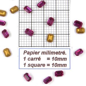4610 7X5 F * 24/48/72/360 Piedra de cristal Swarovski octogonal con base cónica 7x5MM FUCSIA