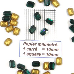 4610 8X6 E * 12/24/48 Piedra de cristal Swarovski octogonal con base cónica 8x6MM ESMERALDA