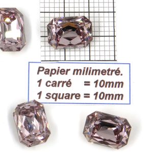 4622 18X13 LA * 1/2/6 Swarovski crystal octagonal stone with conical base 18x13MM LIGHT AMETHYST