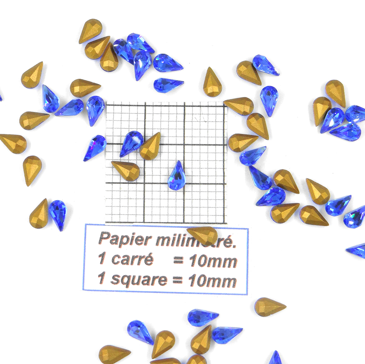 4300 8x6 SA * 24/72 Piedra de cristal Swarovski gota-pera con base cónica 8x6MM ZAFIRO