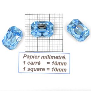 4622 18X13 AQ *  1/2/6 Pierre cristal Swarovski octogone fond conique 18X13mm AQUAMARINE